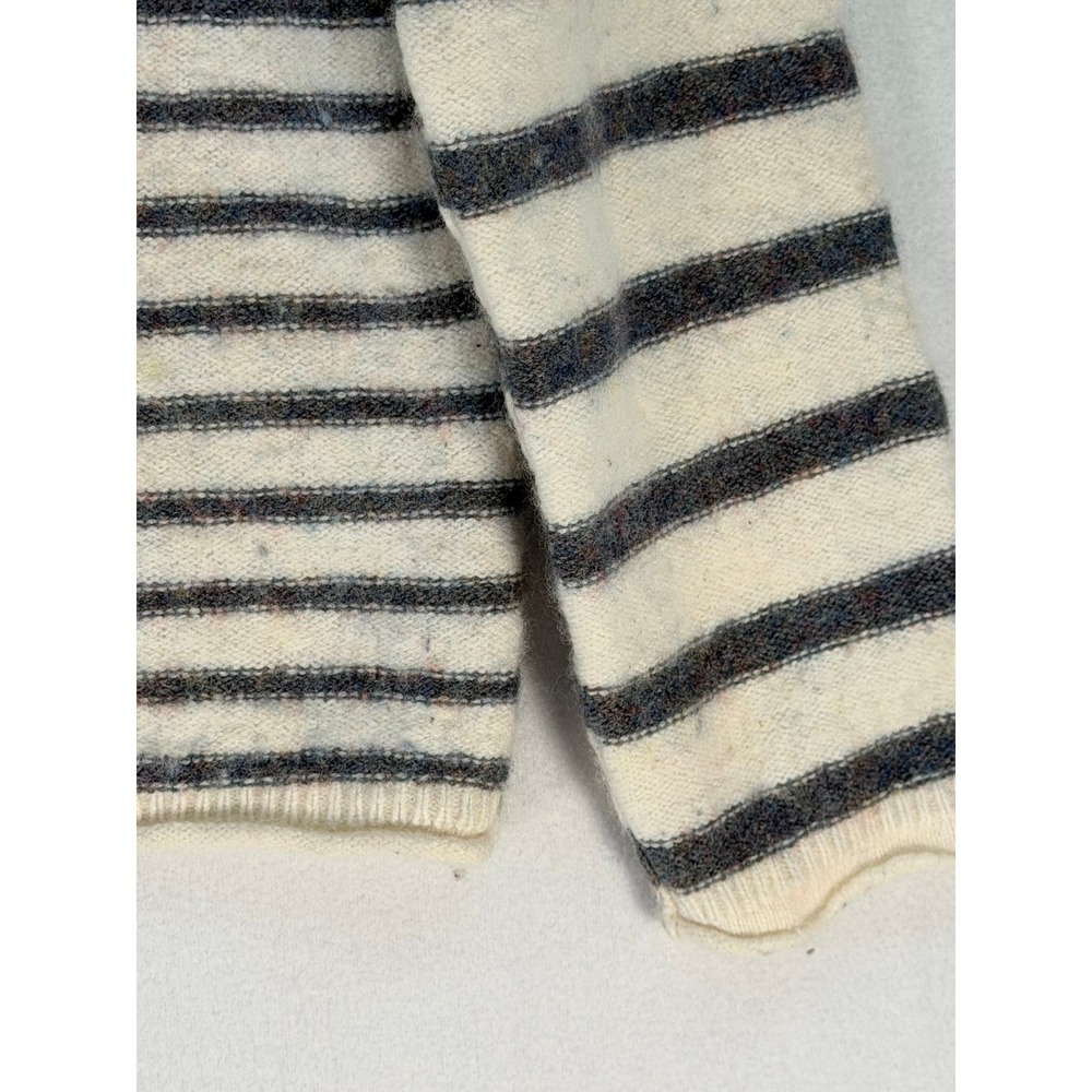 Madewell Striped Mockneck Merino Wool Blend Sweater Cream Charcoal Grey Womens M - Picture 12 of 12